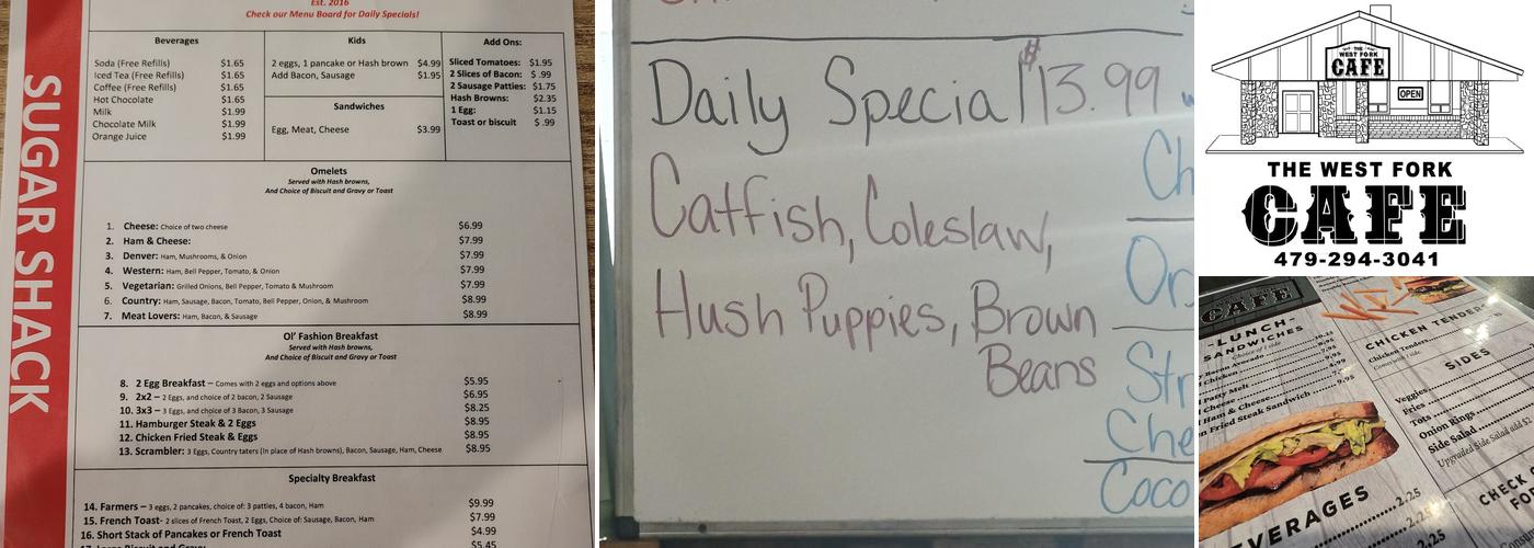 West Fork Cafe Menu