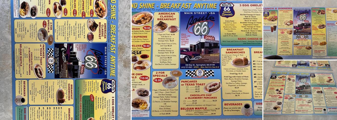 Route 66 Diner Menu