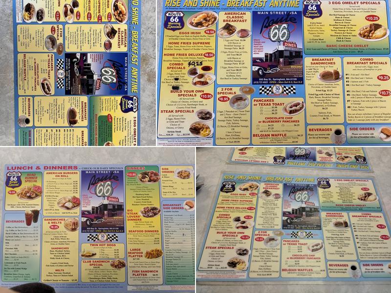 Route 66 Diner Menu