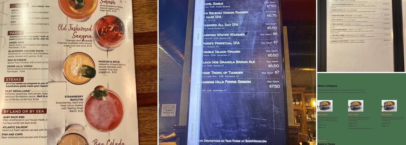 Wood-n-Tap- Hartford Menu