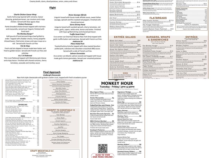 The Flying Monkey Grill & Bar Menu