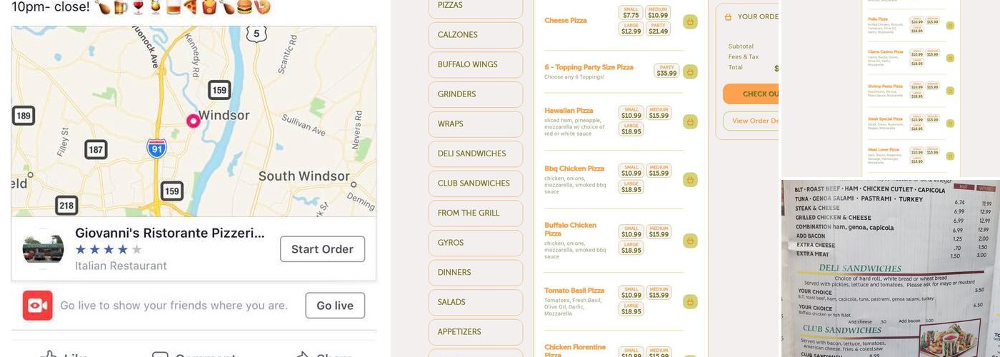 Giovanni's Pizza Restaurant Bar & Lounge Menu