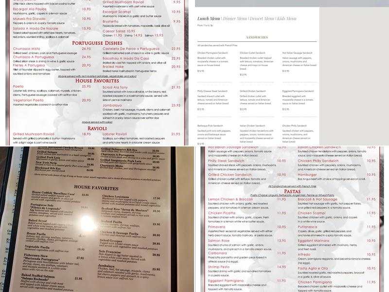 Elizabeth's Bar & Restaurant Menu