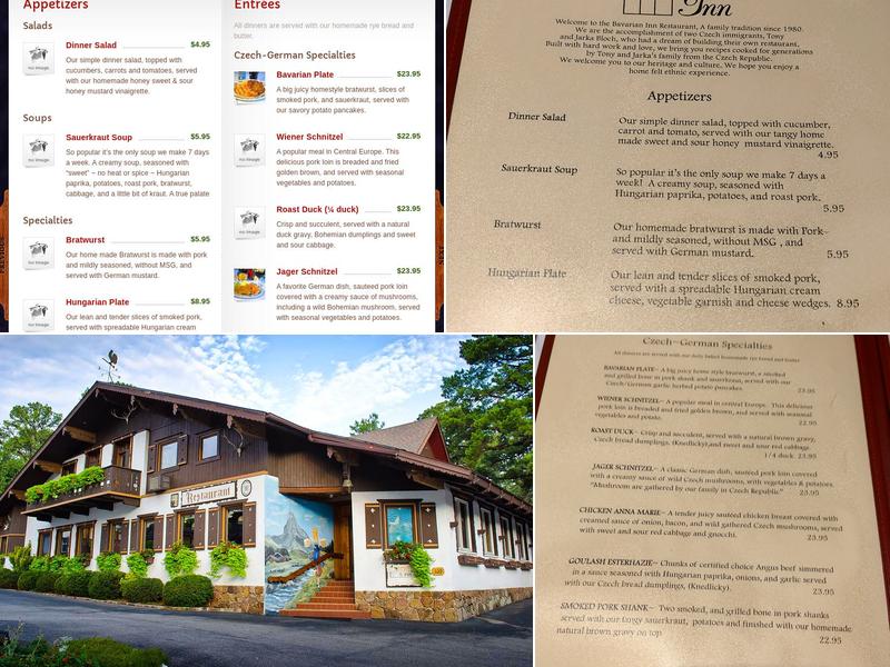 The Bavarian Inn Restaurant Menu