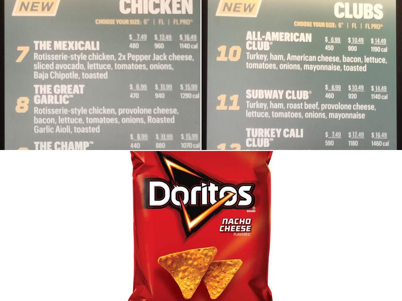 Subway Menu
