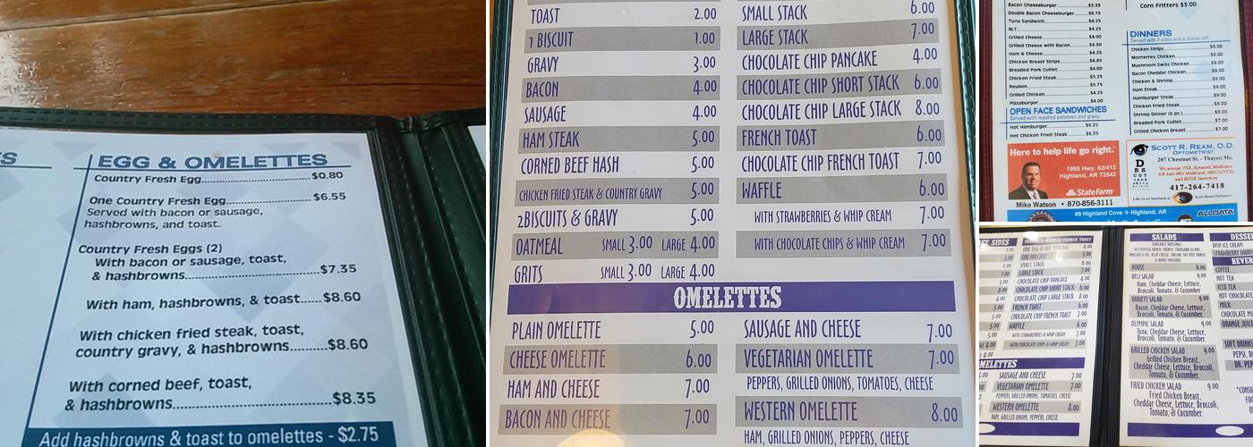 Corner Booth Menu