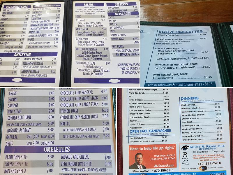 Corner Booth Menu