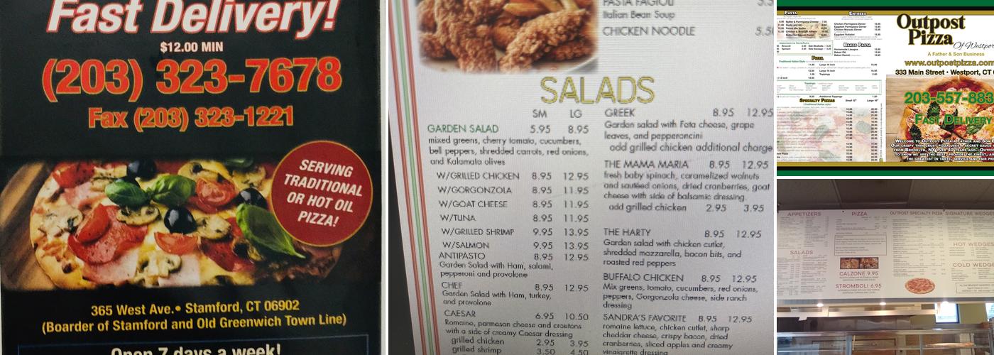 Outpost Pizza Stamford Menu