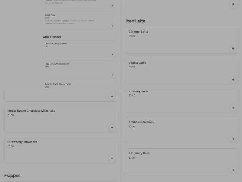 Paul's Bakehouse Menu