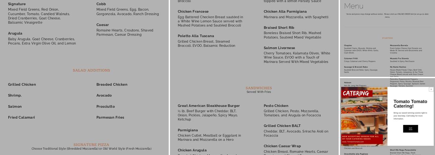 Tomato Tomato Menu