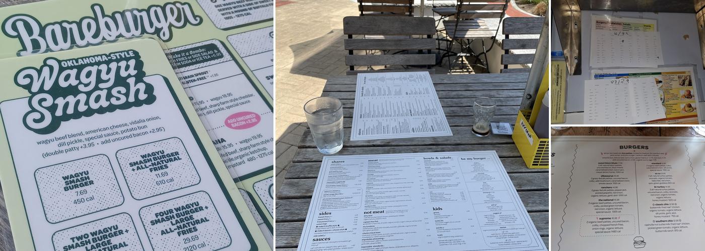 Bareburger Menu