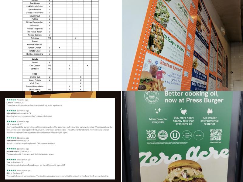 Press Burger NEW CANAAN Menu