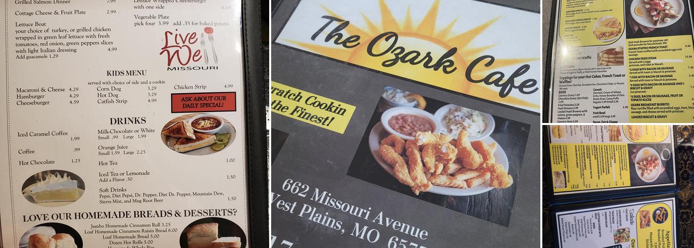 Ozark Cafe Menu