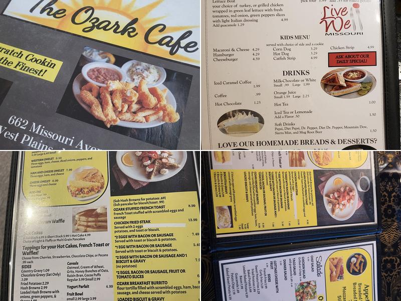 Ozark Cafe Menu