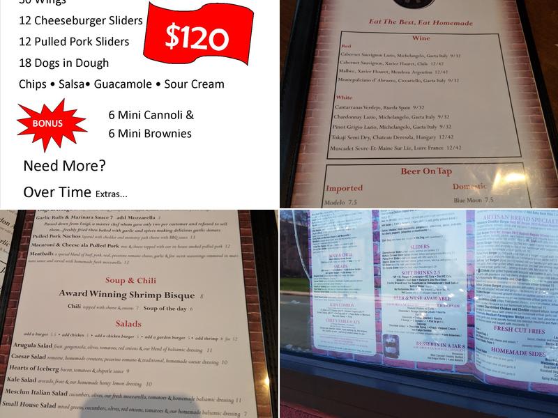 AJ's Burgers Menu