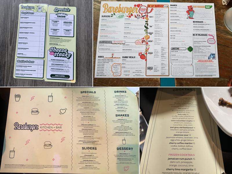 Bareburger Menu