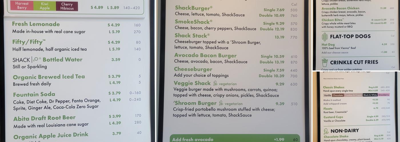 Shake Shack Darien Menu