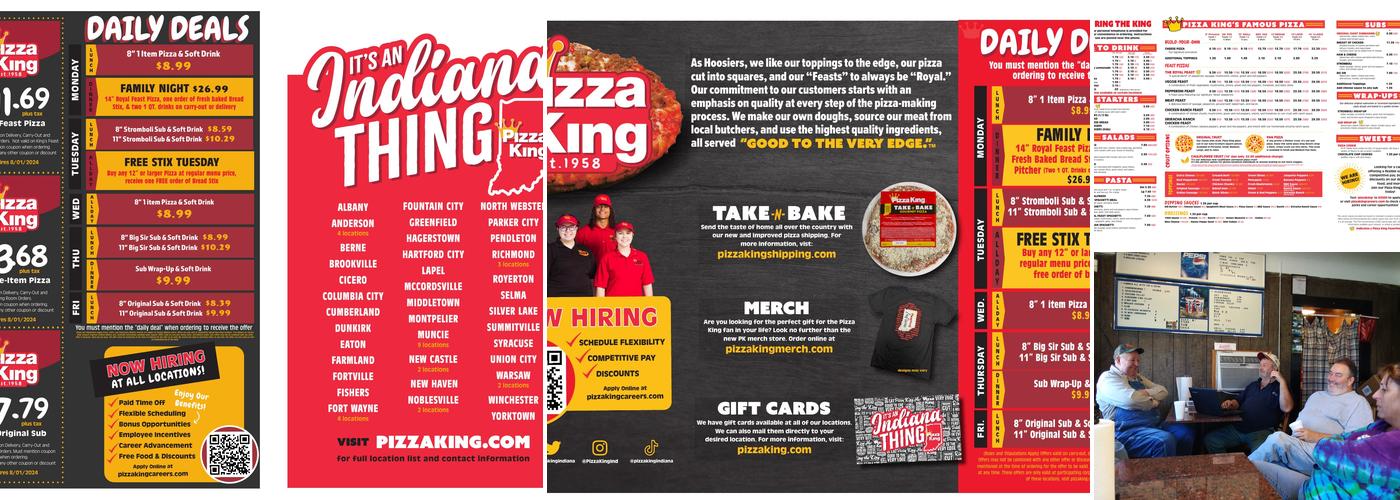 Pizza King Menu