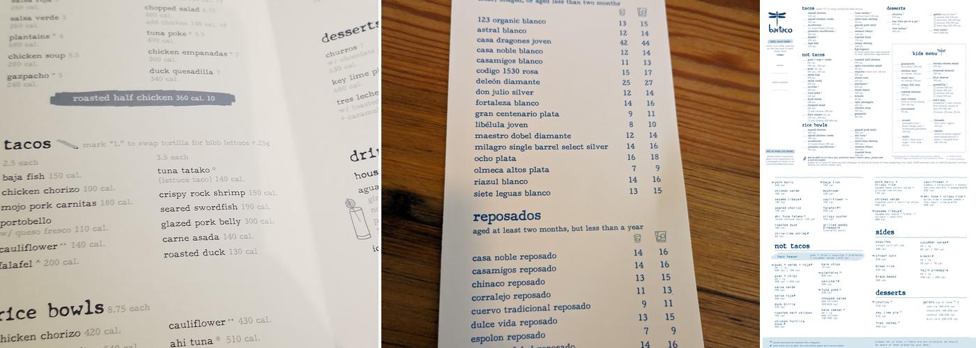 bartaco Menu