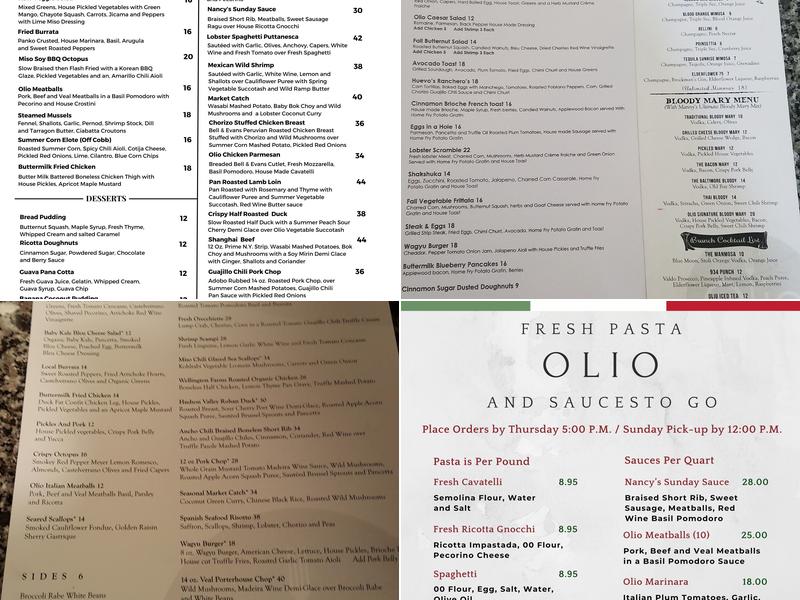 Olio Menu