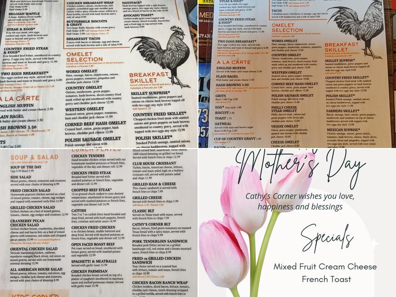 Cathy's Corner Menu