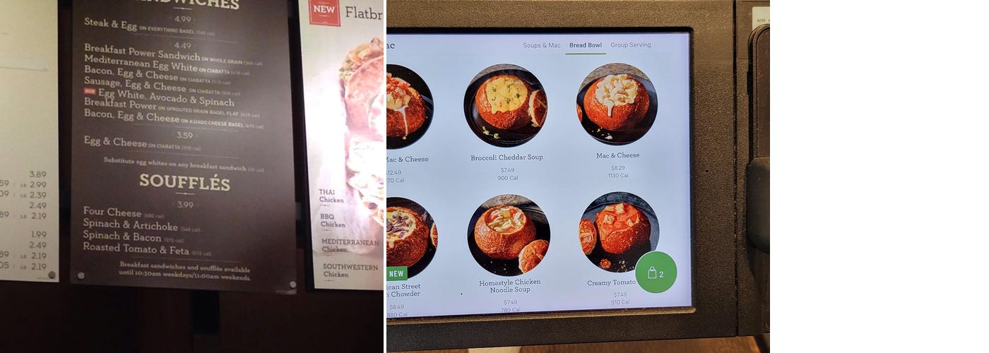 Panera Bread Menu