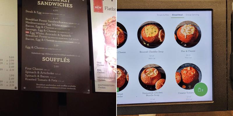 Panera Bread Menu