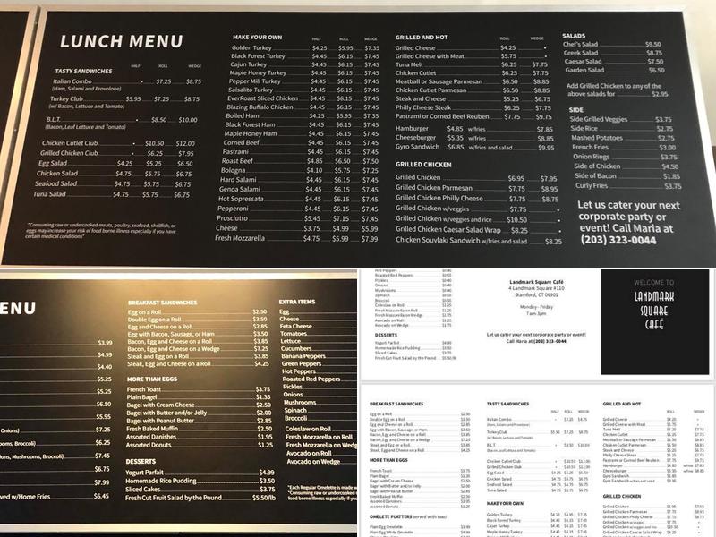 Landmark Square Cafe Inc Menu