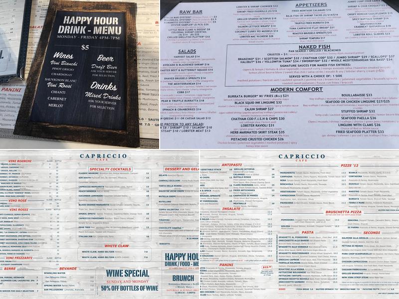 Capriccio Cafe Menu