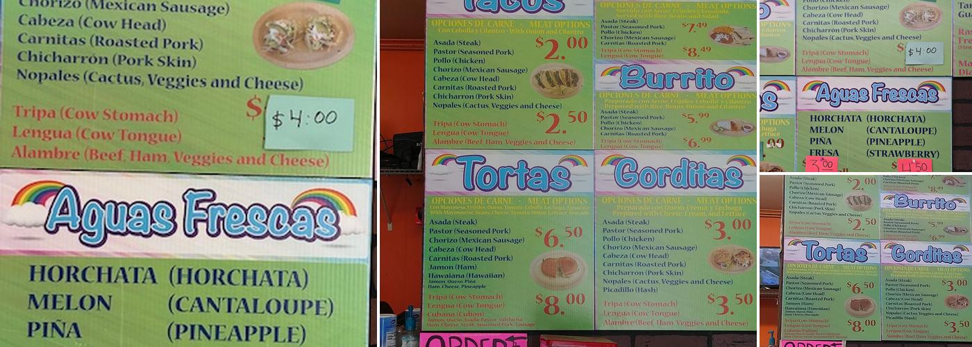 Antojitos Arcoiris Menu