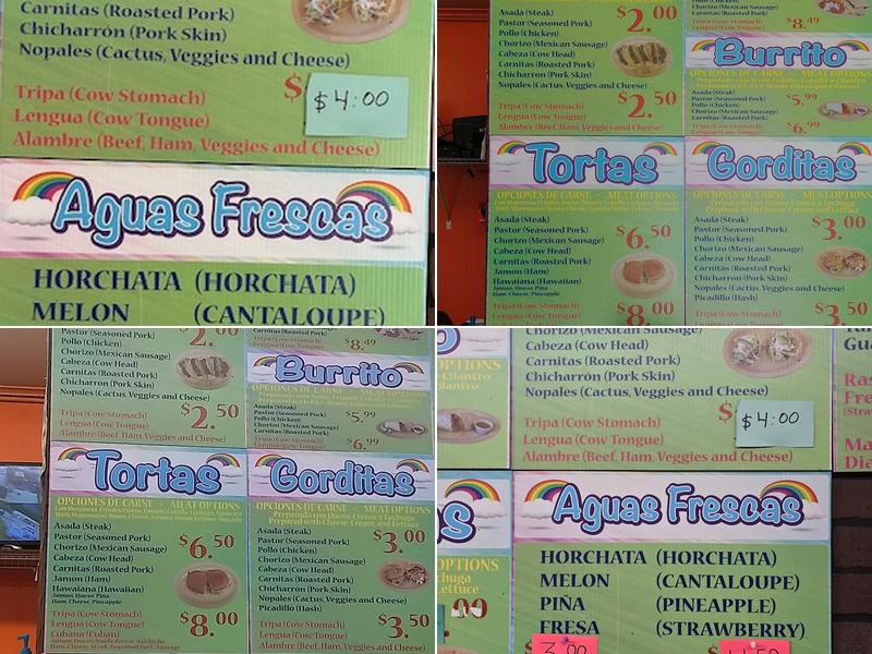 Antojitos Arcoiris Menu