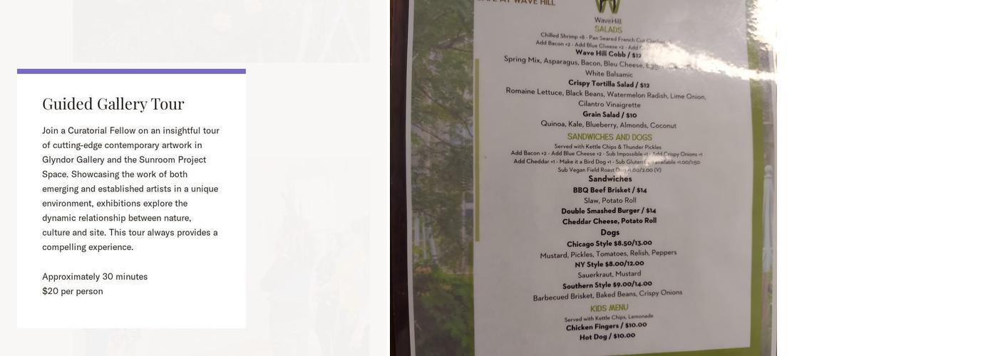 The Café at Wave Hill Menu