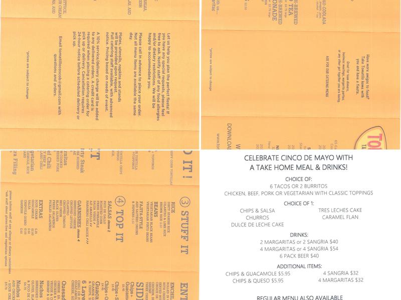 Tomatillo Taco Joint Menu