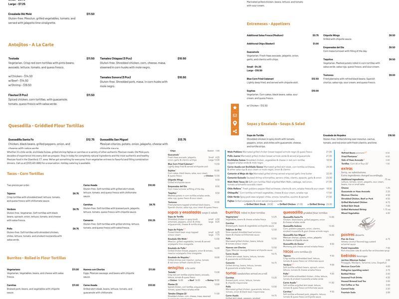 Ole Mole Menu