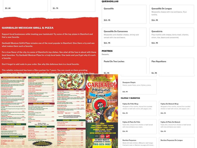 Garibaldi Mexican Grill & Pizza Menu