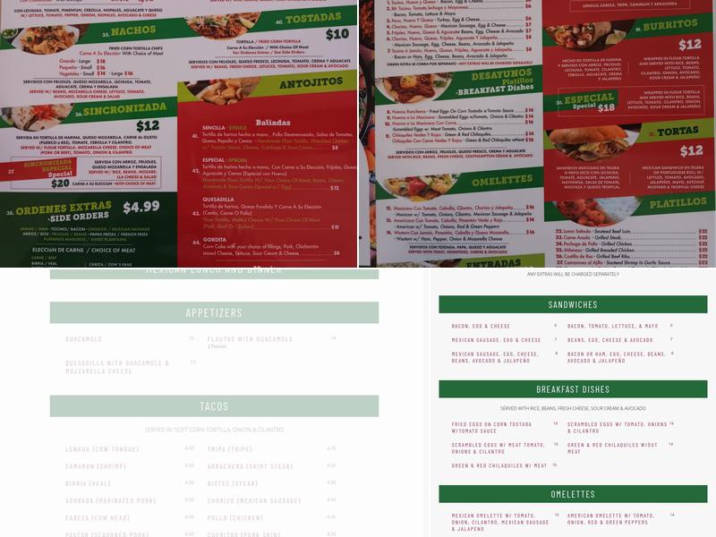 Los Portales Restaurant Menu