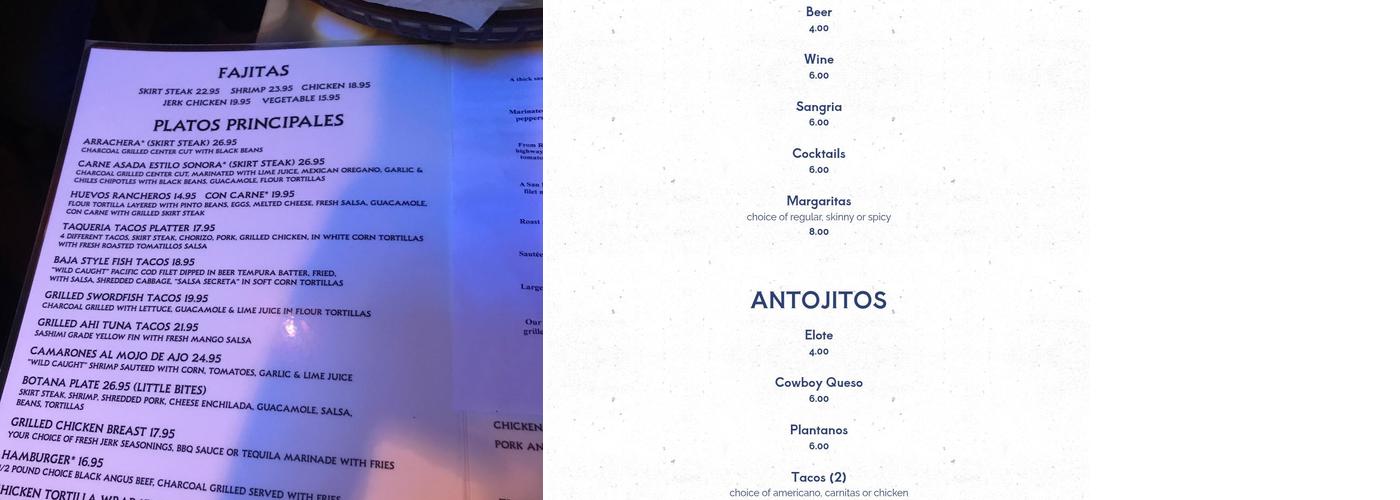 Tequila Mockingbird Menu