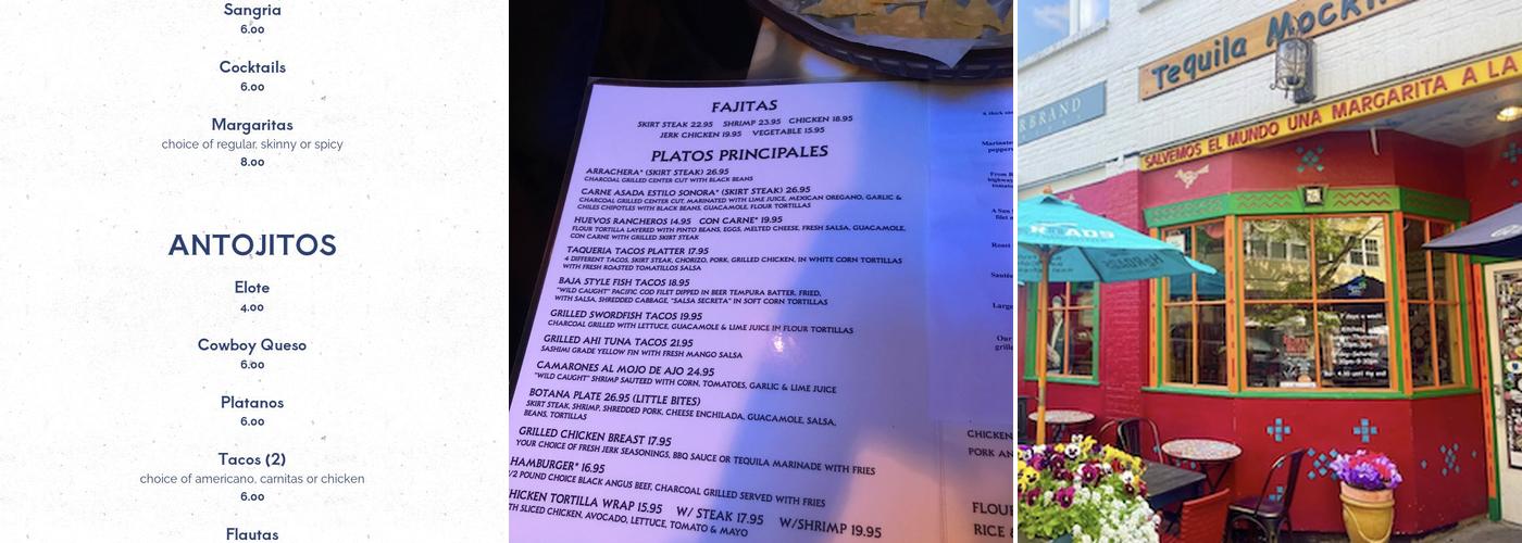 Tequila Mockingbird Menu