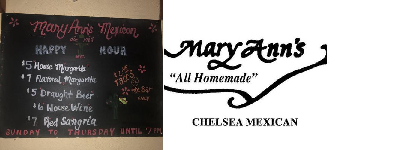 Mary Ann's Mexican Menu