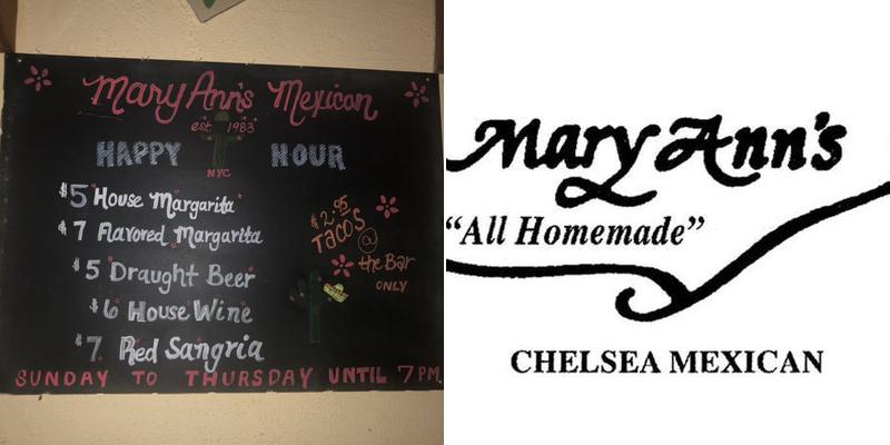 Mary Ann's Mexican Menu
