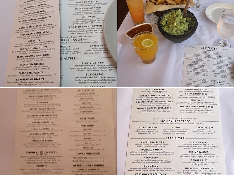 Besito Mexican Restaurant - Huntington NY Menu