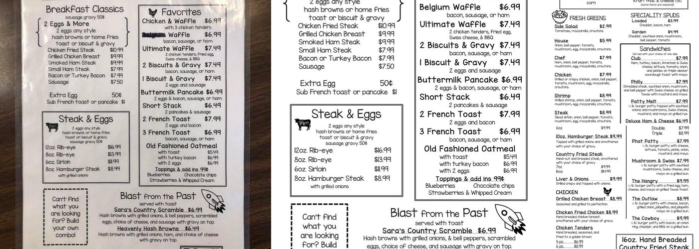 Back Forty Restaurant Menu
