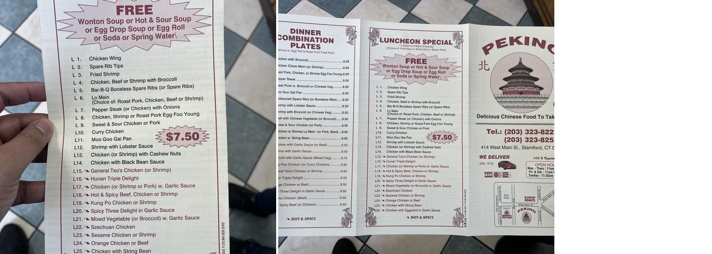 Peking Menu