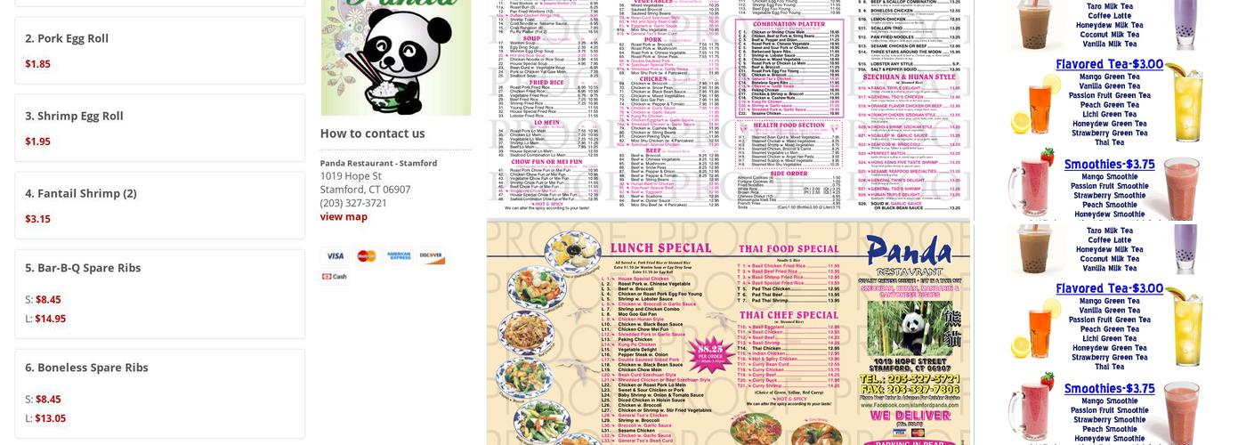 PANDA RESTAURANT Menu