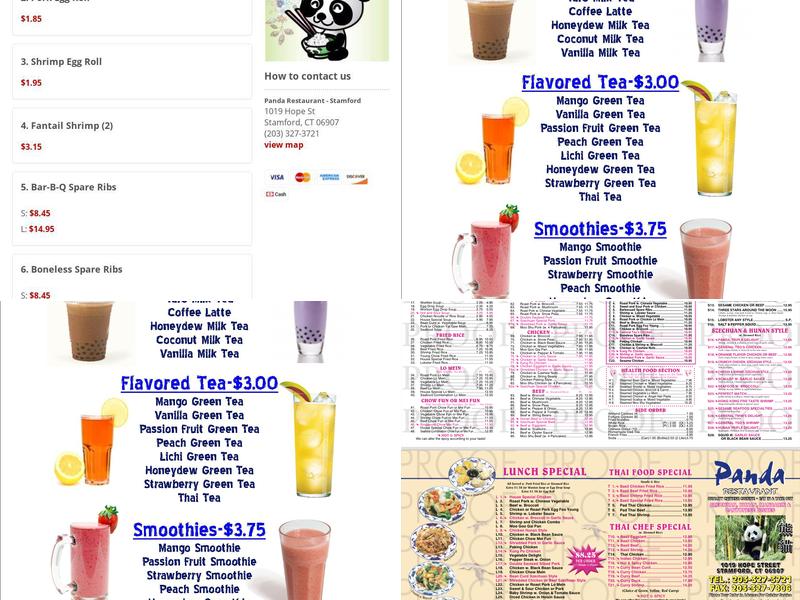PANDA RESTAURANT Menu