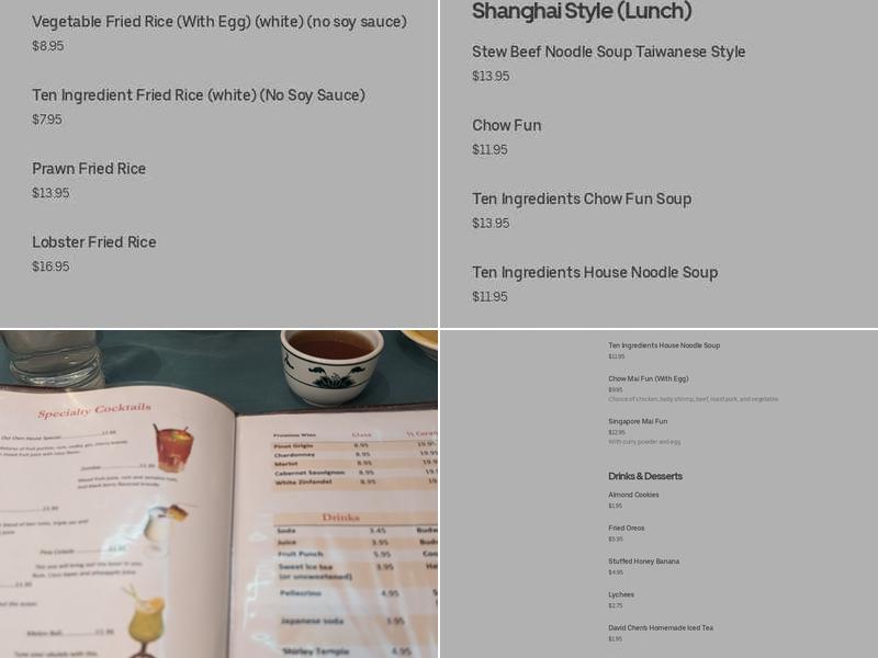 David Chen Menu