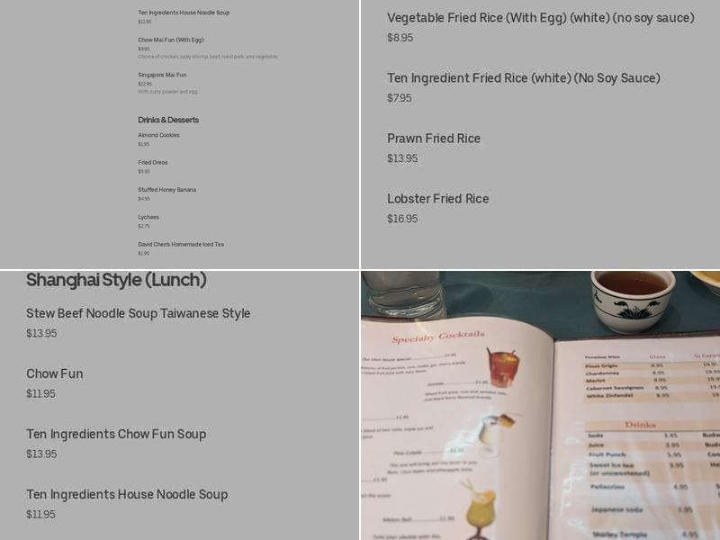 David Chen Menu