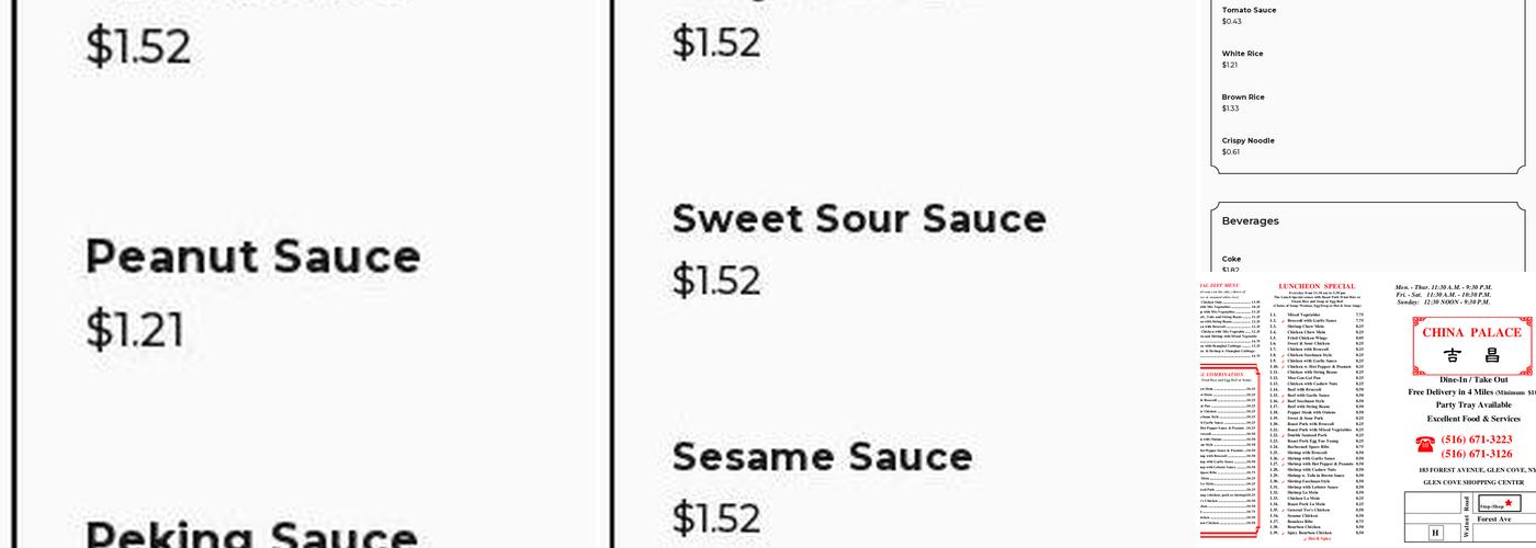 China Palace Menu