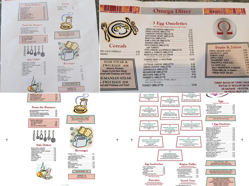Omega Diner Restaurant Menu