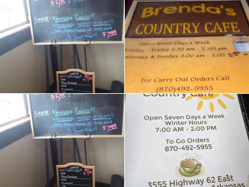 Brenda's Cafe Menu